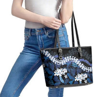 Polu Aloha Hawaii Lei Leather Tote Bag Tropical Flowers Elegant Vibe LT14 - Polynesian Pride