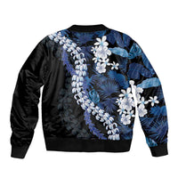 Polu Aloha Hawaii Lei Sleeve Zip Bomber Jacket Tropical Flowers Elegant Vibe - Polynesian Pride