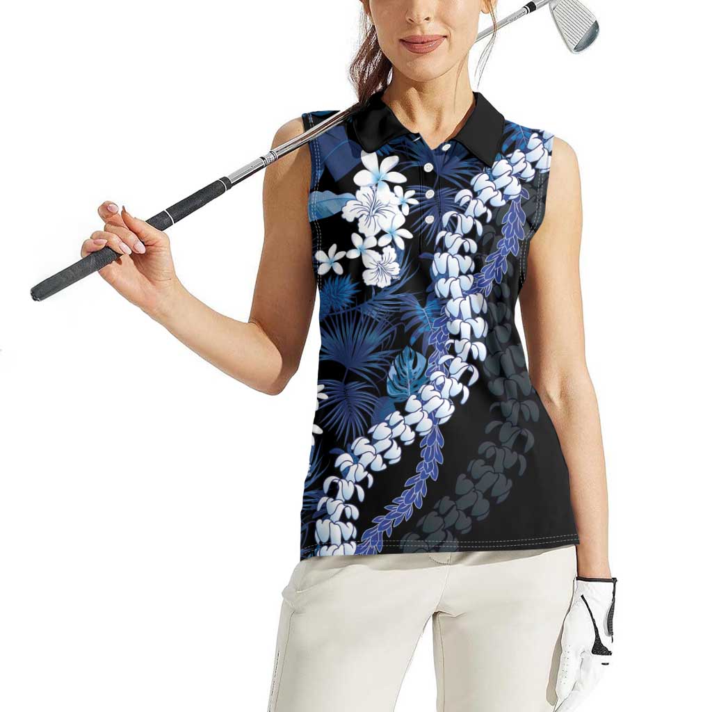 Polu Aloha Hawaii Lei Women Sleeveless Polo Shirt Tropical Flowers Elegant Vibe LT14 - Polynesian Pride