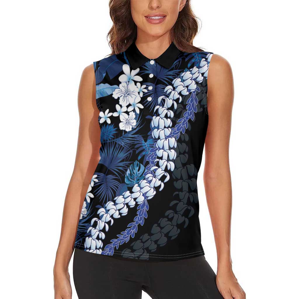 Polu Aloha Hawaii Lei Women Sleeveless Polo Shirt Tropical Flowers Elegant Vibe LT14 - Polynesian Pride