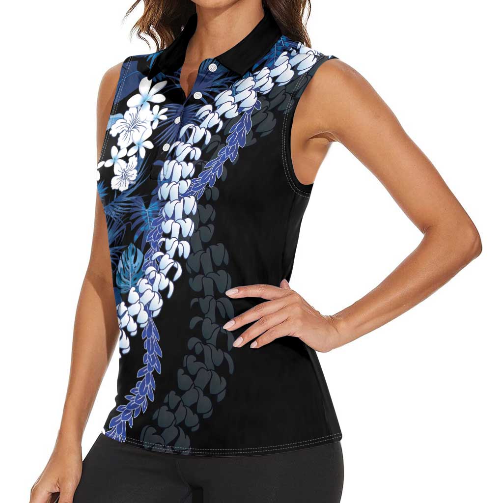 Polu Aloha Hawaii Lei Women Sleeveless Polo Shirt Tropical Flowers Elegant Vibe LT14 - Polynesian Pride