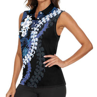 Polu Aloha Hawaii Lei Women Sleeveless Polo Shirt Tropical Flowers Elegant Vibe LT14 - Polynesian Pride