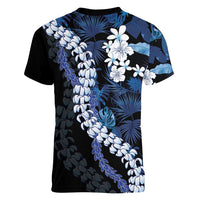Polu Aloha Hawaii Lei Women V-Neck T-Shirt Tropical Flowers Elegant Vibe LT14 - Polynesian Pride