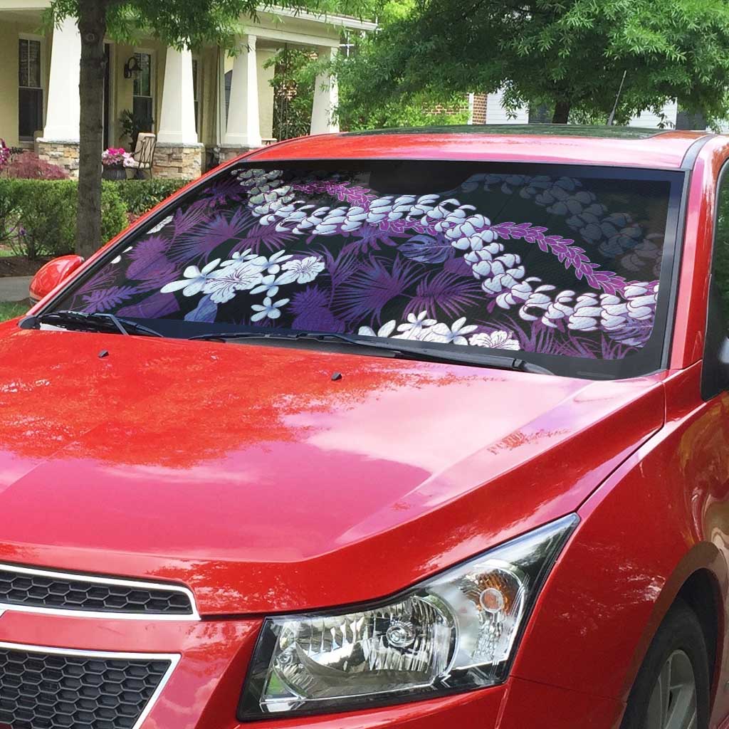 Poni Aloha Hawaii Lei Auto Sun Shade Tropical Flowers Elegant Vibe - Polynesian Pride