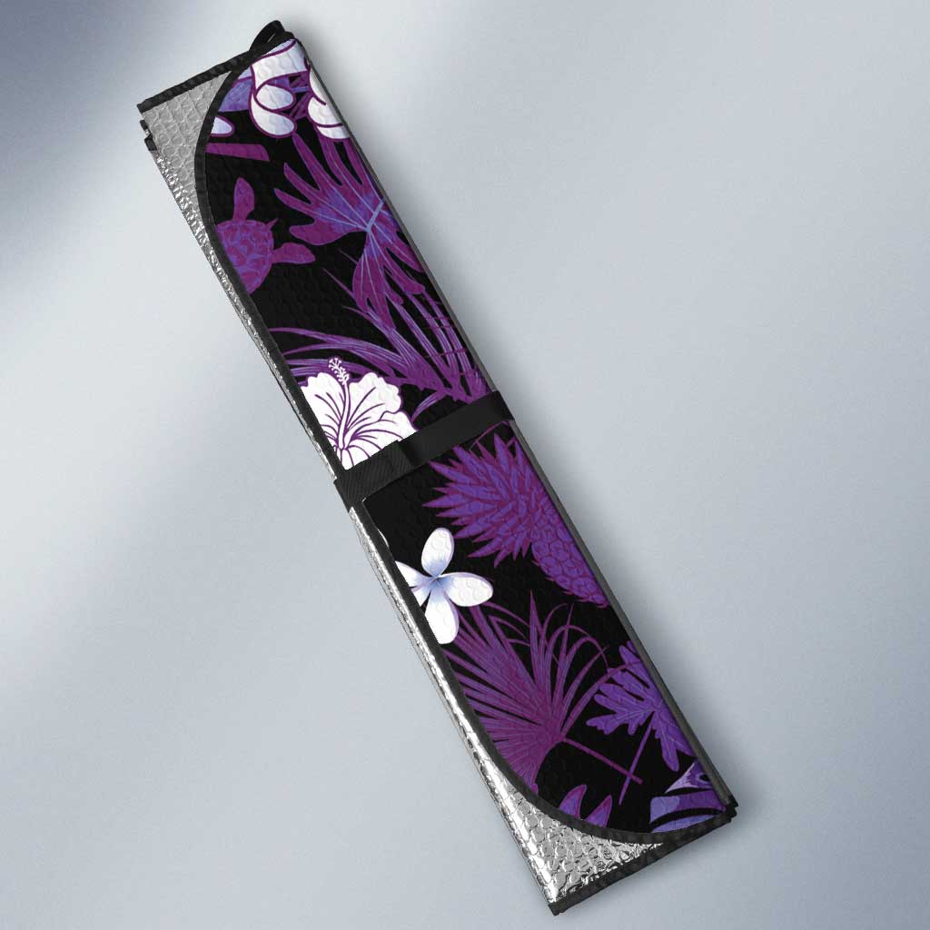 Poni Aloha Hawaii Lei Auto Sun Shade Tropical Flowers Elegant Vibe - Polynesian Pride