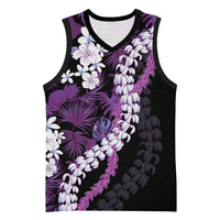 Poni Aloha Hawaii Lei Basketball Jersey Tropical Flowers Elegant Vibe - Polynesian Pride