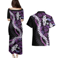 Poni Aloha Hawaii Lei Couples Matching Puletasi and Hawaiian Shirt Tropical Flowers Elegant Vibe LT14 - Polynesian Pride