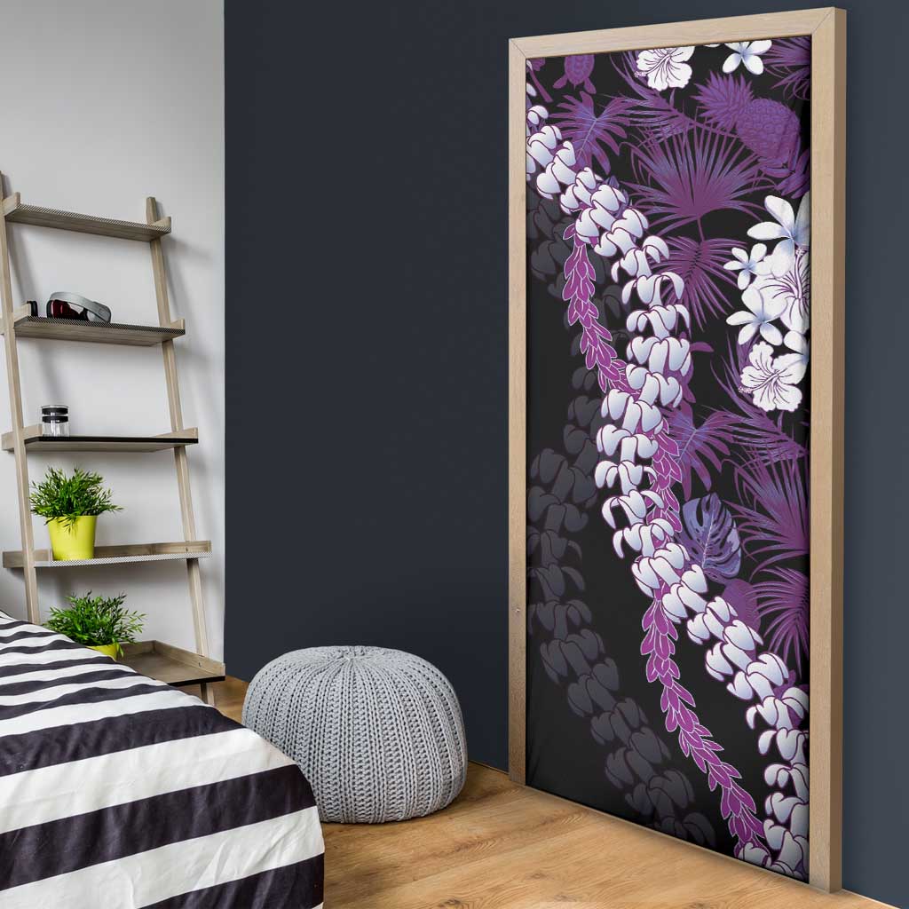 Poni Aloha Hawaii Lei Door Cover Tropical Flowers Elegant Vibe - Polynesian Pride