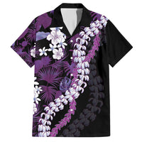 Poni Aloha Hawaii Lei Family Matching Long Sleeve Bodycon Dress and Hawaiian Shirt Tropical Flowers Elegant Vibe LT14 Dad's Shirt - Short Sleeve Purple - Polynesian Pride