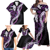 Poni Aloha Hawaii Lei Family Matching Off Shoulder Maxi Dress and Hawaiian Shirt Tropical Flowers Elegant Vibe LT14 - Polynesian Pride