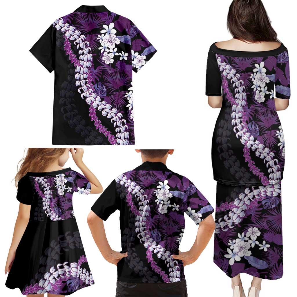 Poni Aloha Hawaii Lei Family Matching Puletasi and Hawaiian Shirt Tropical Flowers Elegant Vibe LT14 - Polynesian Pride