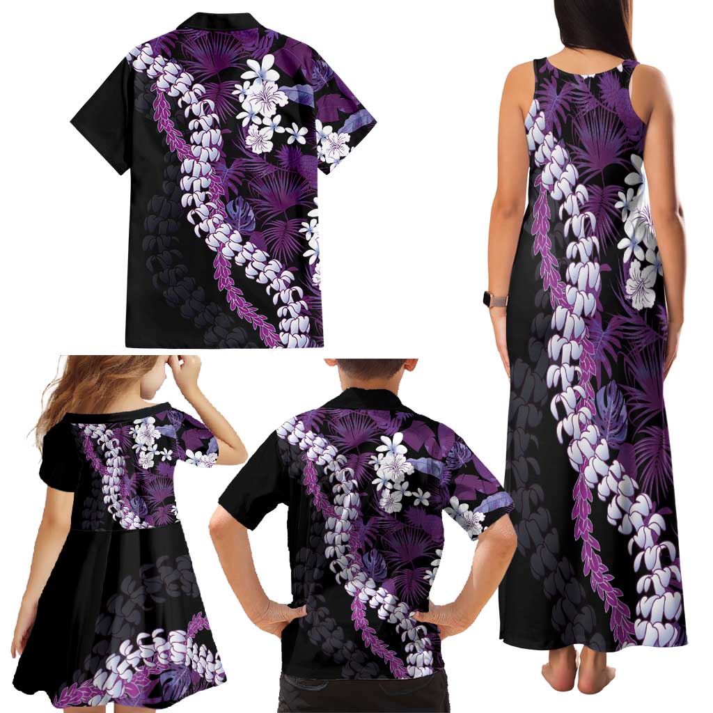 Poni Aloha Hawaii Lei Family Matching Tank Maxi Dress and Hawaiian Shirt Tropical Flowers Elegant Vibe LT14 - Polynesian Pride