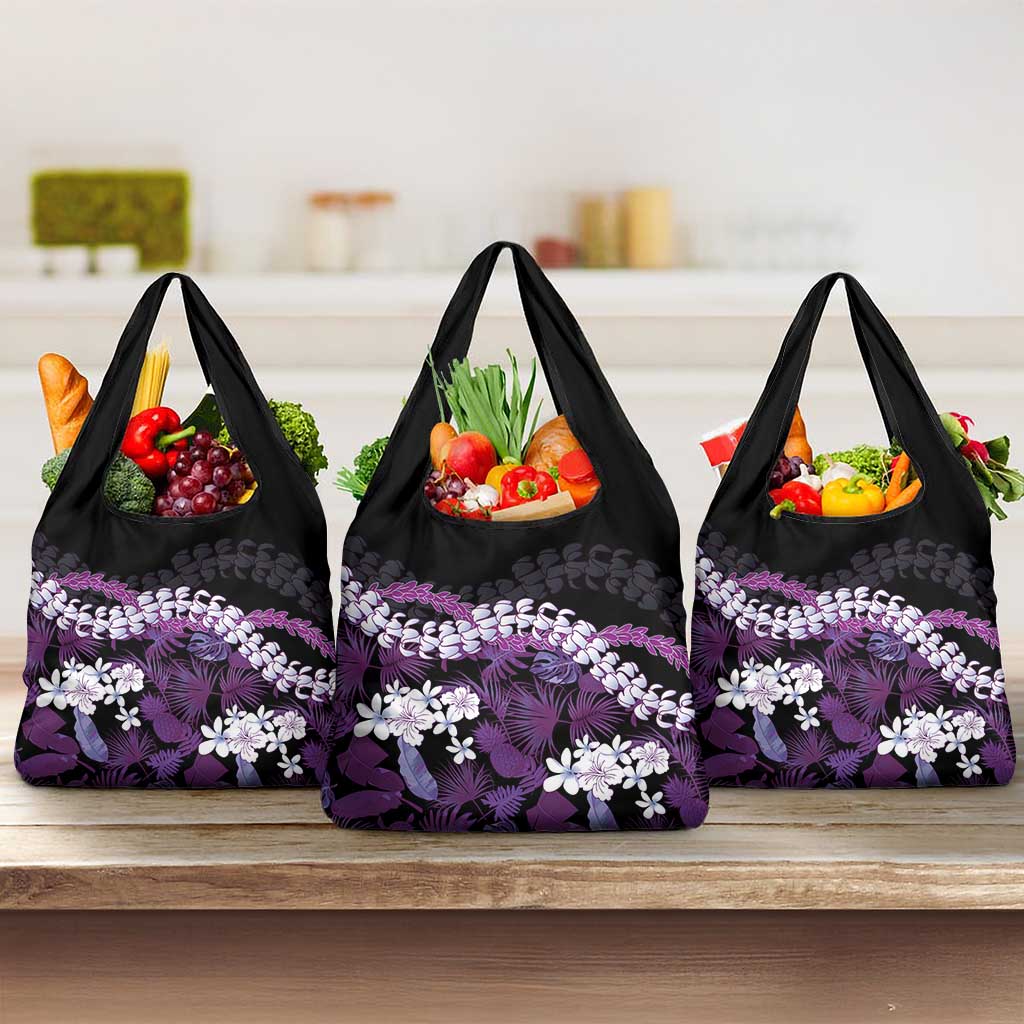 Poni Aloha Hawaii Lei Grocery Bag Tropical Flowers Elegant Vibe - Polynesian Pride