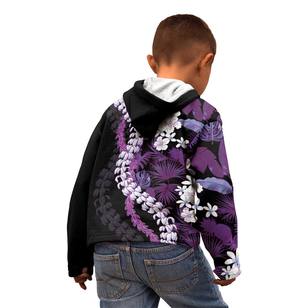 Poni Aloha Hawaii Lei Kid Hoodie Tropical Flowers Elegant Vibe - Polynesian Pride