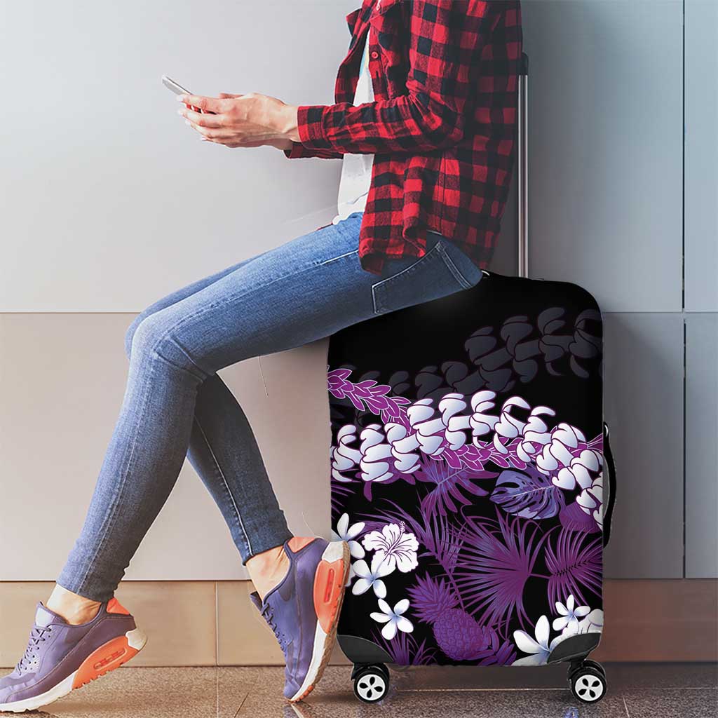 Poni Aloha Hawaii Lei Luggage Cover Tropical Flowers Elegant Vibe - Polynesian Pride