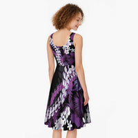 Poni Aloha Hawaii Lei Midi Dress Tropical Flowers Elegant Vibe - Polynesian Pride