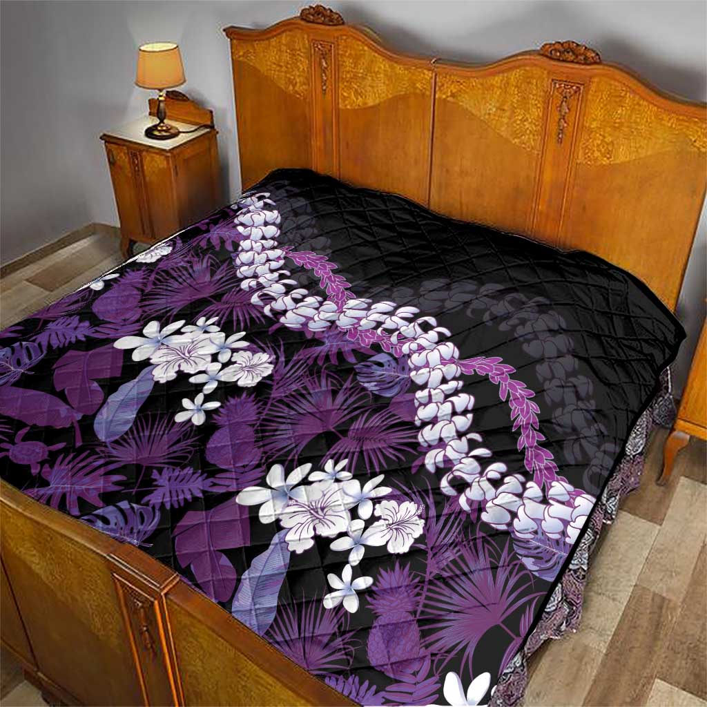 Poni Aloha Hawaii Lei Quilt Tropical Flowers Elegant Vibe - Polynesian Pride
