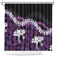 Poni Aloha Hawaii Lei Shower Curtain Tropical Flowers Elegant Vibe LT14 Purple - Polynesian Pride