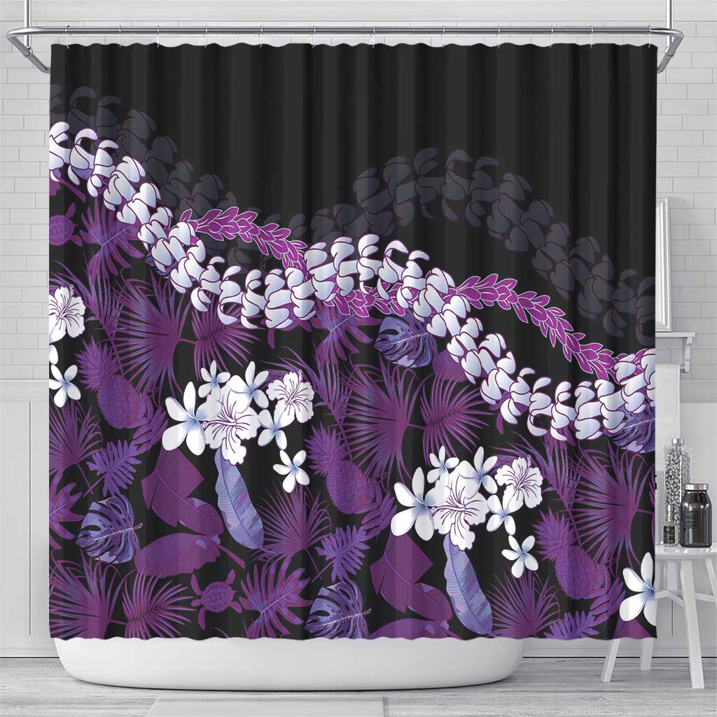 Poni Aloha Hawaii Lei Shower Curtain Tropical Flowers Elegant Vibe LT14 - Polynesian Pride