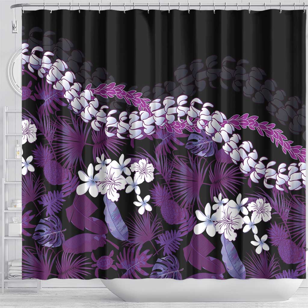 Poni Aloha Hawaii Lei Shower Curtain Tropical Flowers Elegant Vibe LT14 - Polynesian Pride