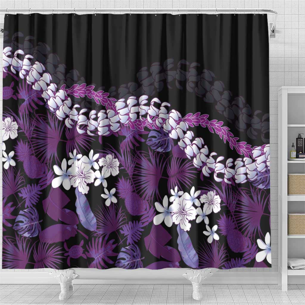 Poni Aloha Hawaii Lei Shower Curtain Tropical Flowers Elegant Vibe LT14 - Polynesian Pride