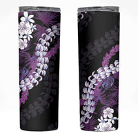 Poni Aloha Hawaii Lei Skinny Tumbler Tropical Flowers Elegant Vibe LT14 Purple - Polynesian Pride