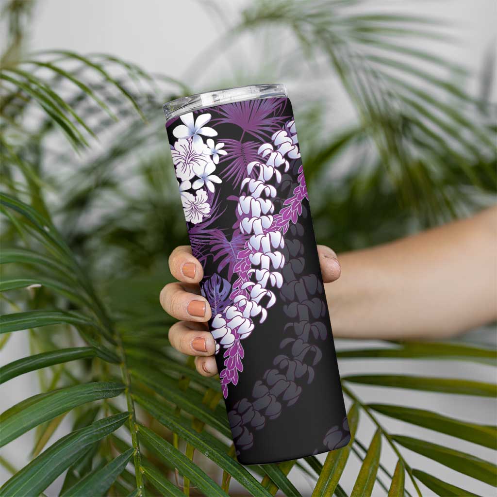 Poni Aloha Hawaii Lei Skinny Tumbler Tropical Flowers Elegant Vibe LT14 - Polynesian Pride
