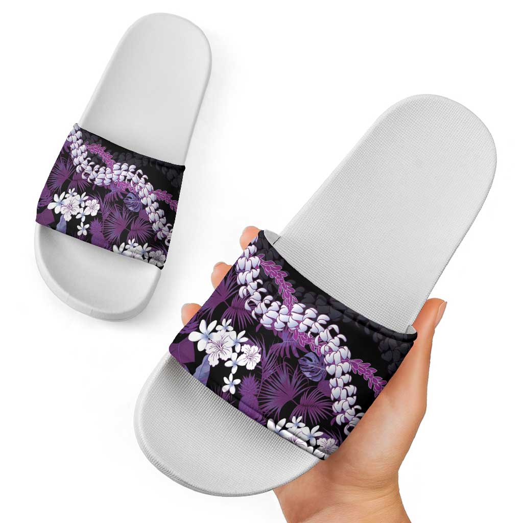 Poni Aloha Hawaii Lei Slide Sandals Tropical Flowers Elegant Vibe - Polynesian Pride