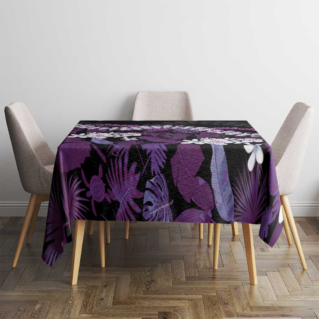 Poni Aloha Hawaii Lei Tablecloth Tropical Flowers Elegant Vibe - Polynesian Pride