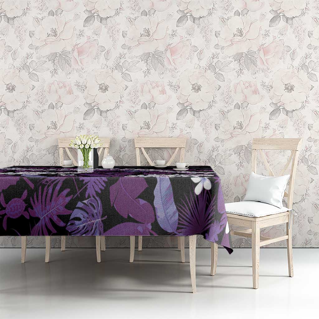 Poni Aloha Hawaii Lei Tablecloth Tropical Flowers Elegant Vibe - Polynesian Pride