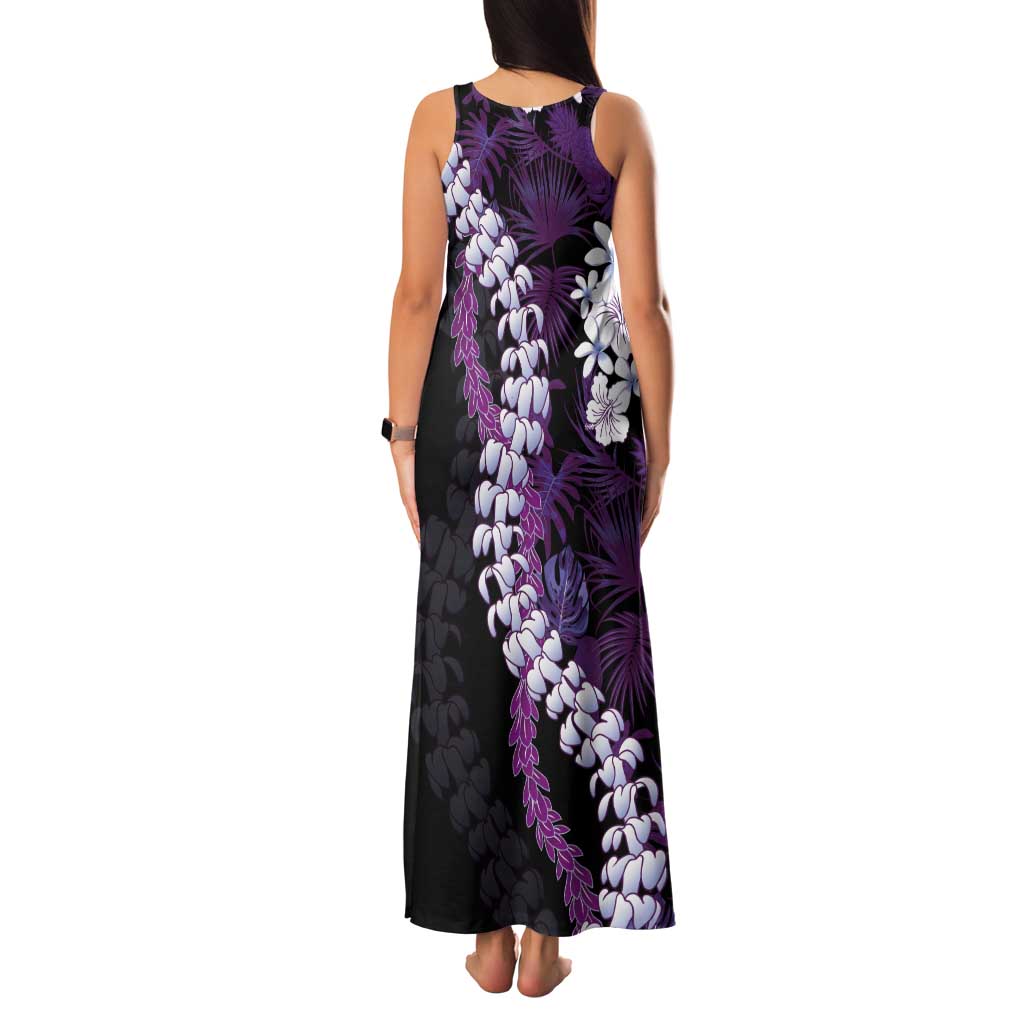 Poni Aloha Hawaii Lei Tank Maxi Dress Tropical Flowers Elegant Vibe - Polynesian Pride