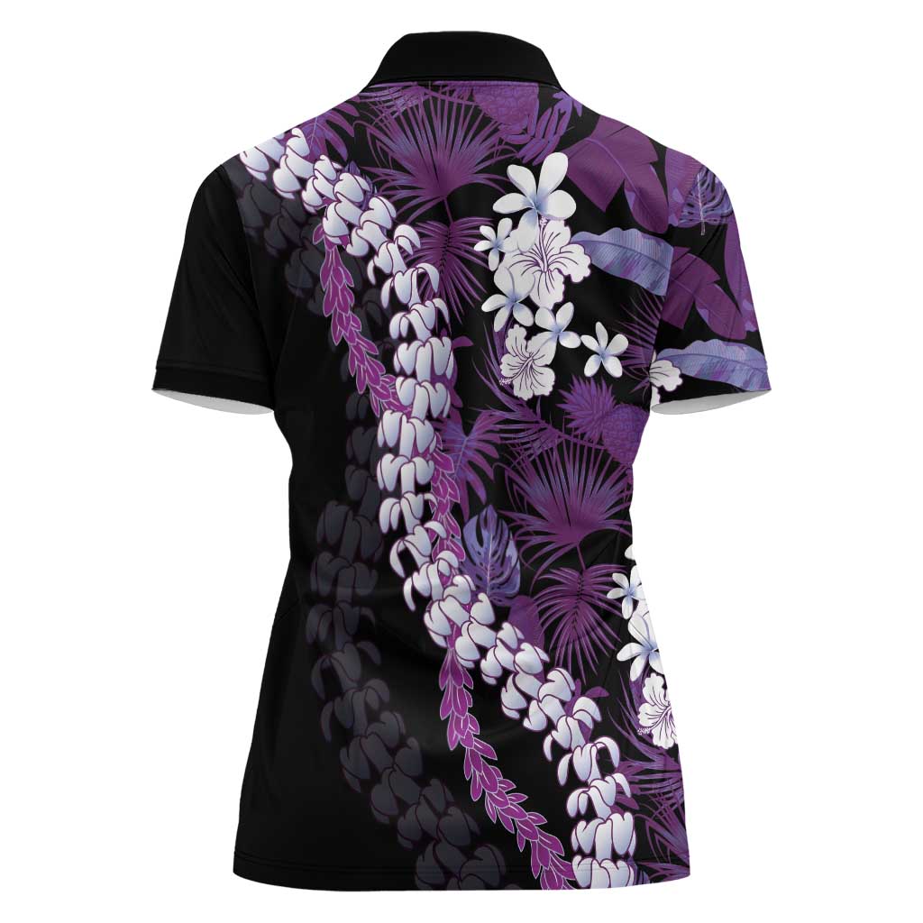 Poni Aloha Hawaii Lei Women Polo Shirt Tropical Flowers Elegant Vibe LT14 - Polynesian Pride