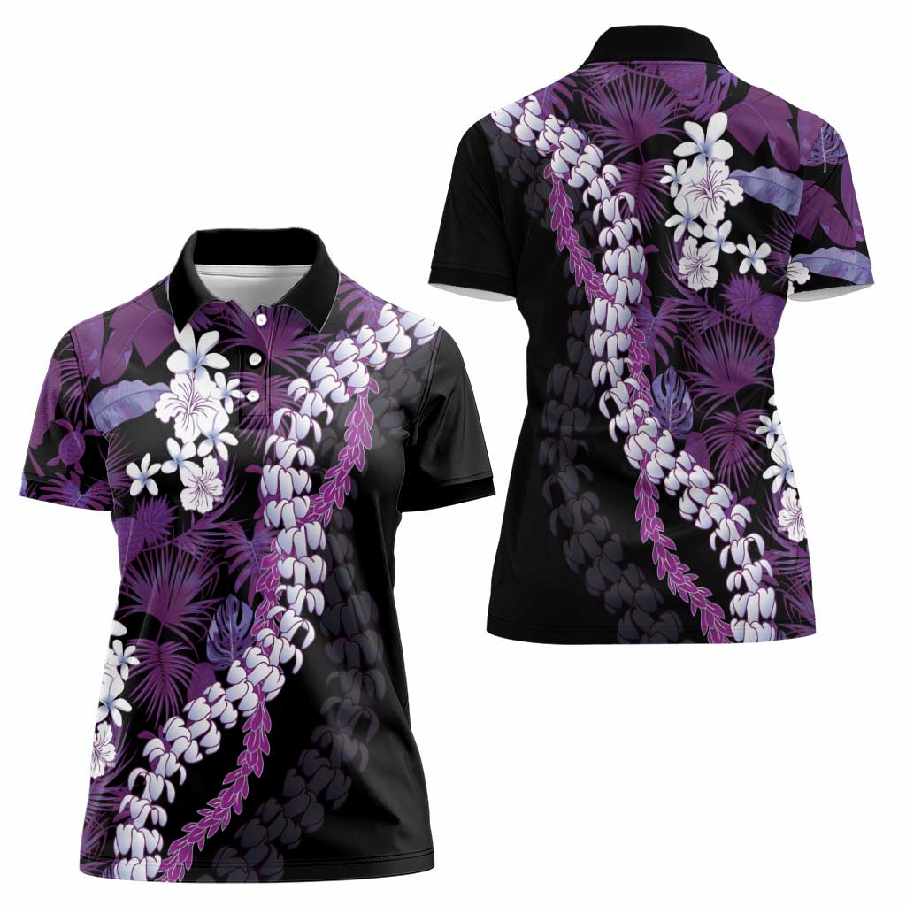 Poni Aloha Hawaii Lei Women Polo Shirt Tropical Flowers Elegant Vibe LT14 - Polynesian Pride