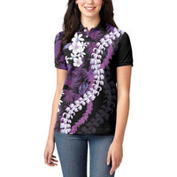 Poni Aloha Hawaii Lei Women Polo Shirt Tropical Flowers Elegant Vibe LT14 - Polynesian Pride
