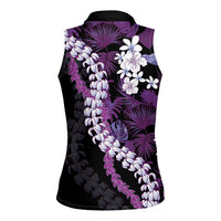 Poni Aloha Hawaii Lei Women Sleeveless Polo Shirt Tropical Flowers Elegant Vibe LT14 - Polynesian Pride