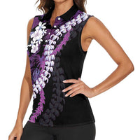 Poni Aloha Hawaii Lei Women Sleeveless Polo Shirt Tropical Flowers Elegant Vibe LT14 - Polynesian Pride