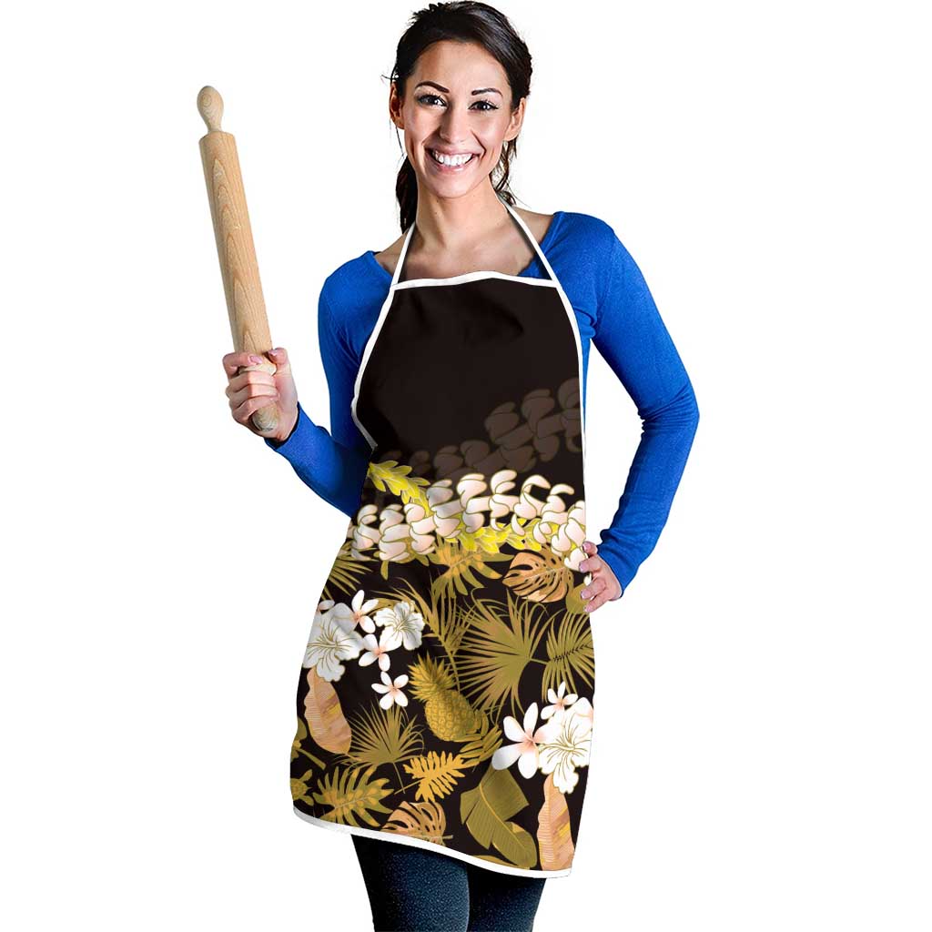 Kula Aloha Hawaii Lei Apron Tropical Flowers Elegant Vibe - Polynesian Pride