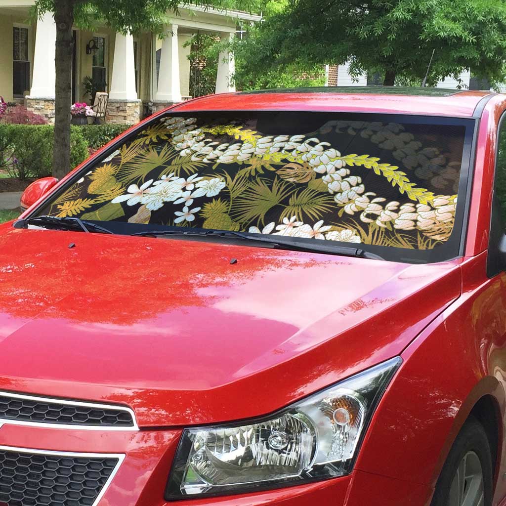 Kula Aloha Hawaii Lei Auto Sun Shade Tropical Flowers Elegant Vibe - Polynesian Pride