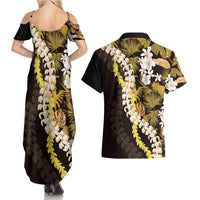 Kula Aloha Hawaii Lei Couples Matching Summer Maxi Dress and Hawaiian Shirt Tropical Flowers Elegant Vibe LT14 - Polynesian Pride