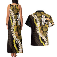 Kula Aloha Hawaii Lei Couples Matching Tank Maxi Dress and Hawaiian Shirt Tropical Flowers Elegant Vibe LT14 - Polynesian Pride