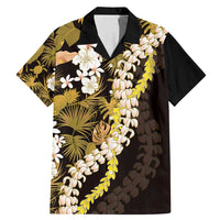 Kula Aloha Hawaii Lei Family Matching Mermaid Dress and Hawaiian Shirt Tropical Flowers Elegant Vibe LT14 Dad's Shirt - Short Sleeve Gold - Polynesian Pride