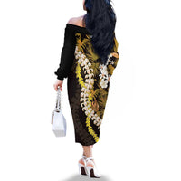 Kula Aloha Hawaii Lei Family Matching Off The Shoulder Long Sleeve Dress and Hawaiian Shirt Tropical Flowers Elegant Vibe LT14 - Polynesian Pride