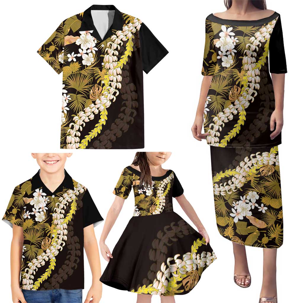 Kula Aloha Hawaii Lei Family Matching Puletasi and Hawaiian Shirt Tropical Flowers Elegant Vibe LT14 - Polynesian Pride