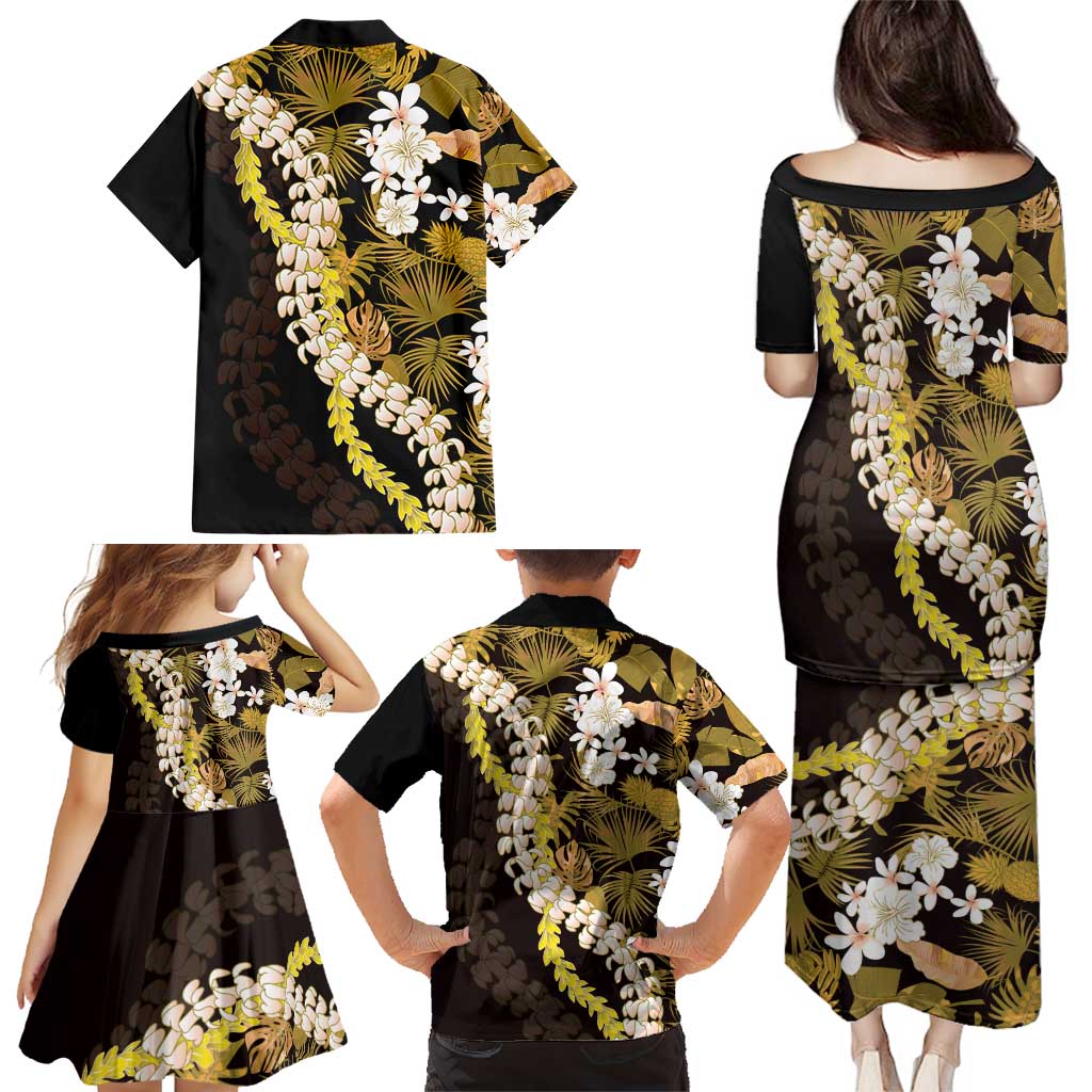 Kula Aloha Hawaii Lei Family Matching Puletasi and Hawaiian Shirt Tropical Flowers Elegant Vibe LT14 - Polynesian Pride
