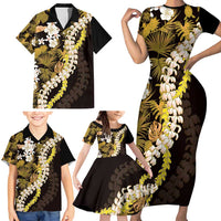 Kula Aloha Hawaii Lei Family Matching Short Sleeve Bodycon Dress and Hawaiian Shirt Tropical Flowers Elegant Vibe LT14 - Polynesian Pride
