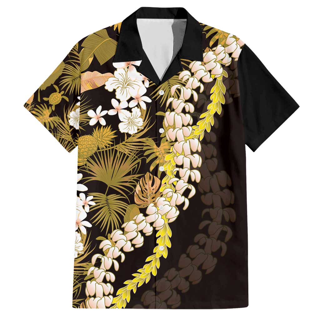 Kula Aloha Hawaii Lei Family Matching Short Sleeve Bodycon Dress and Hawaiian Shirt Tropical Flowers Elegant Vibe LT14 Dad's Shirt - Short Sleeve Gold - Polynesian Pride