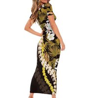 Kula Aloha Hawaii Lei Family Matching Short Sleeve Bodycon Dress and Hawaiian Shirt Tropical Flowers Elegant Vibe LT14 - Polynesian Pride