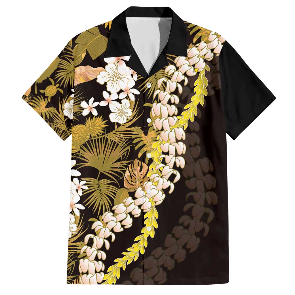 Kula Aloha Hawaii Lei Family Matching Tank Maxi Dress and Hawaiian Shirt Tropical Flowers Elegant Vibe LT14 Dad's Shirt - Short Sleeve Gold - Polynesian Pride