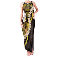 Kula Aloha Hawaii Lei Family Matching Tank Maxi Dress and Hawaiian Shirt Tropical Flowers Elegant Vibe LT14 Mom's Dress Gold - Polynesian Pride