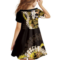 Kula Aloha Hawaii Lei Kid Short Sleeve Dress Tropical Flowers Elegant Vibe LT14 - Polynesian Pride